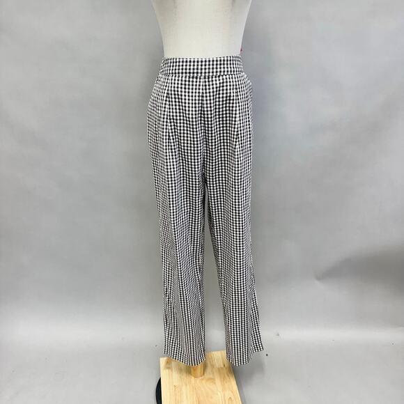 ASOS brown/white gingham pleat front high rise trouser Size 10 Cotton - Picture 2 of 16
